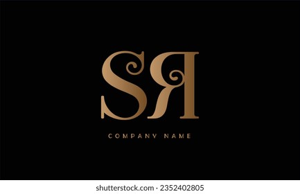 Monograma del logotipo de las letras abstractas SR, RS