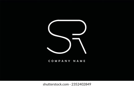 Monograma del logotipo de las letras abstractas SR, RS