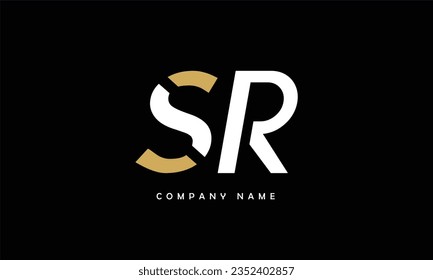 Monograma del logotipo de las letras abstractas SR, RS