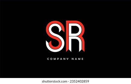 Monograma del logotipo de las letras abstractas SR, RS