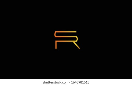 SR RS abstract vector logo monogram template