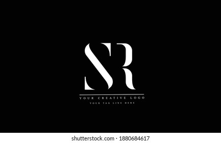 SR RS abstract vector logo monogram template