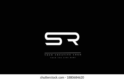 SR RS abstract vector logo monogram template