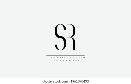 SR RS abstract vector logo monogram template