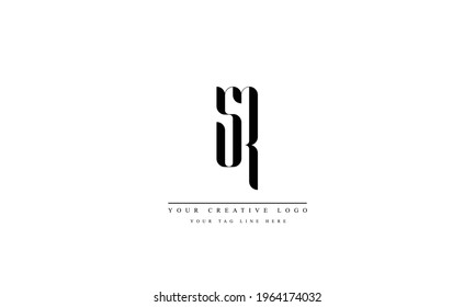 SR RS abstract vector logo monogram template