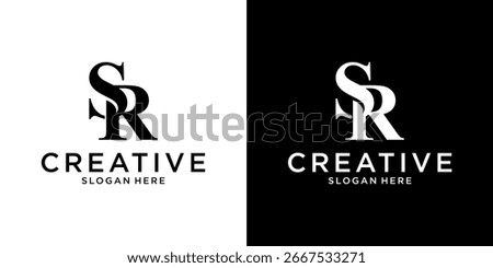 SR or RS initial letter logo design vector template