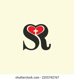 SR RS initial Monogram letter logo design 