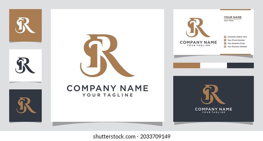 SR or RS letter logo design vector with business card design.