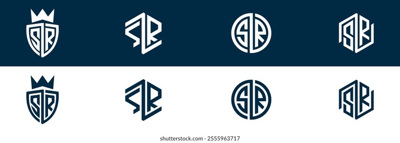 SR RS letter logo set design