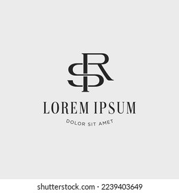 SR, RS-Buchstaben überlappende Linie elegantes Logo Symbol, Vektorgrafik