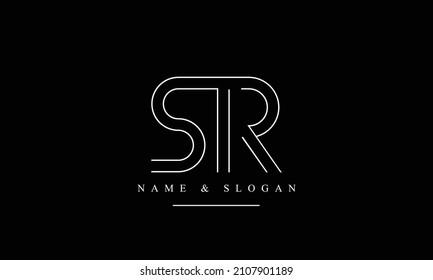 SR, RS, S, R abstract letters logo monogram