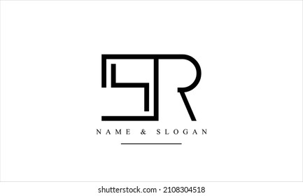 SR, RS, S, R abstract letters logo monogram