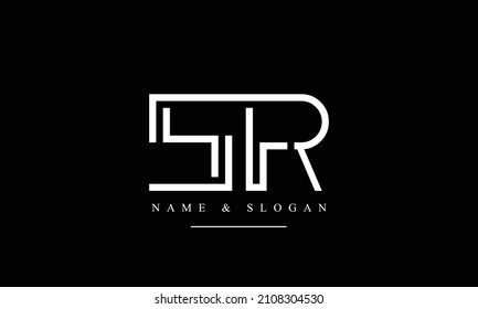 SR, RS, S, R abstract letters logo monogram