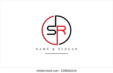 SR, RS, S, R abstrakte Buchstaben Logo-Monogramm