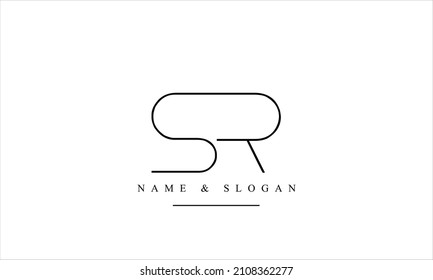 SR, RS, S, R abstract letters logo monogram