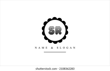 Monograma del logotipo de las letras abstractas SR, RS, S, R