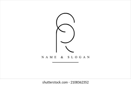 SR, RS, S, R abstract letters logo monogram