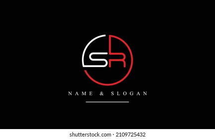 SR, RS, S, R abstract letters logo monogram