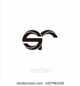 sr s r Initial Letter Split Lowercase Modern Monogram linked outline rounded logo