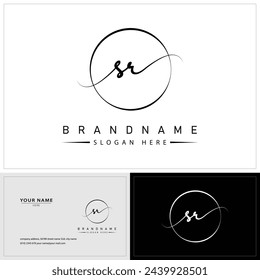 sr s r initial letter handwriting and signature logo