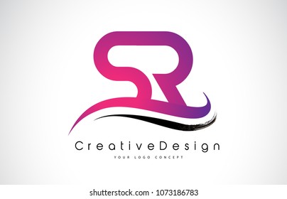 SR S R Letter Logo Design in Black Colors. Creative Modern Letters Vector Icon Logo Illustration.