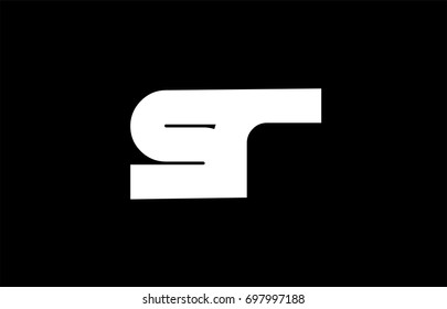 SR S R letter logo combination alphabet vector creative company icon design template modern  black white bold