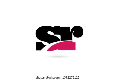 sr s r pink and black alphabet letter combination suitable as a logo icon design for a company or business