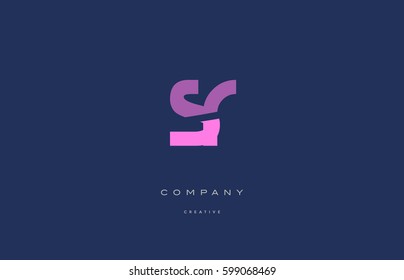 sr s r  pink blue pastel modern abstract alphabet company logo design vector icon template 