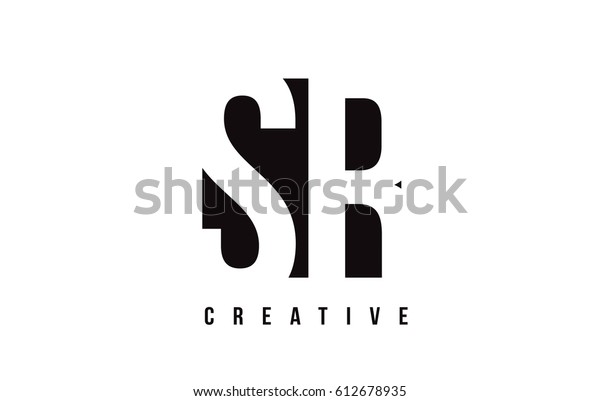 Download Sr S R White Letter Logo Stock Vector (Royalty Free) 612678935