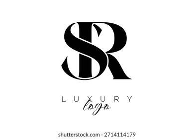 SR Serif Letter Monogramm Typografie-Logo für elegante Premium-Branding-Identität