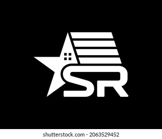 SR Star Roofing Logo Vector