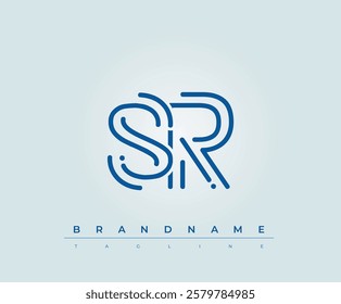 SR Technology Letter Logo Template. This tech letter logo is a graphic mark that uses letters to represent a technology company.