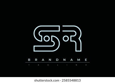 SR Technology Letter Logo Template. This tech letter logo is a graphic mark that uses letters to represent a technology company.