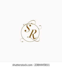 SR uniquely wedding logo symbol of your marriage and you can use it on your wedding stationary