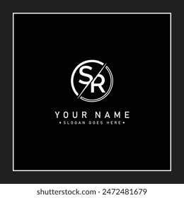 SR Vector Logo Template - Simple Icon for Initial Letter S and R Monogram