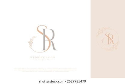 SR Wedding Logo with Floral Monogram