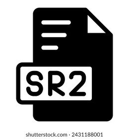 Sr2 Icon Glyph design. image extension format file type icon. vector illustration