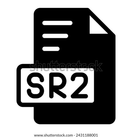 Sr2 Icon Glyph design. image extension format file type icon. vector illustration
