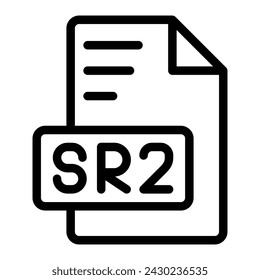 Sr2 icon outline style design image file. image extension format file type icon. vector illustration