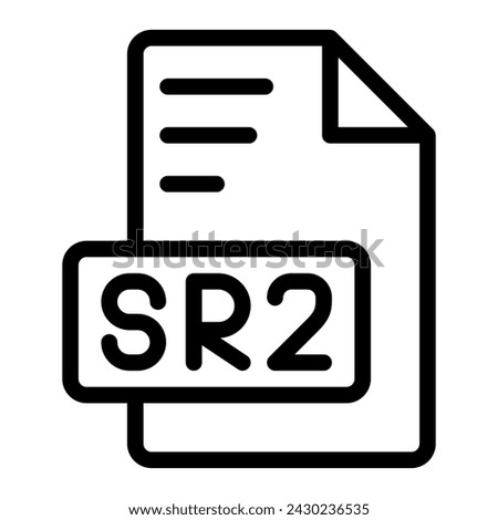 Sr2 icon outline style design image file. image extension format file type icon. vector illustration