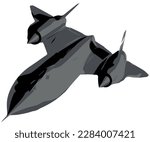 The SR-71 Blackbird, vectorized in greyish tones ✈️