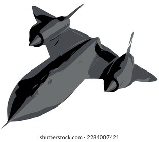 The SR-71 Blackbird, vectorized in greyish tones ✈️