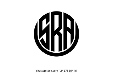 SRA initial letter geometric creative circle shape icon logo design vector. monogram, lettermark, circle, calligraphy, symbol, emblem, elegant, abstract, wordmark, sign, art, typography, icon, shape