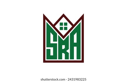 SRA initial letter real estate builders logo design vector. construction, housing, home marker, property, building, apartment, flat, compartment, business, corporate, house rent, rental, commercial