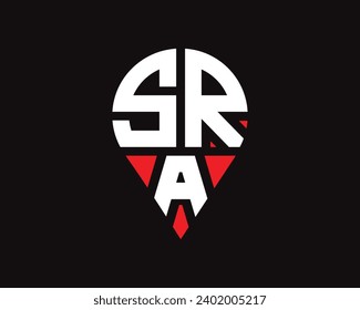 SRA letter location shape logo design