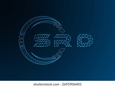 Diseño de Vector de logotipo de letra de polietileno baja SRD. Diseño de logotipo de poliéster inferior SRD. Logotipo de poliéster bajo.