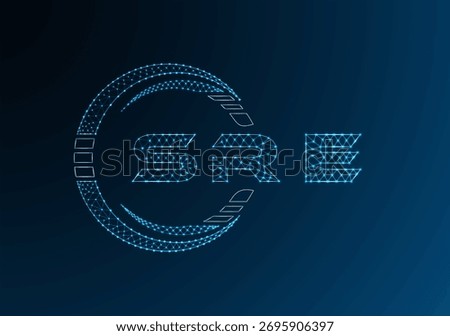 SRE low poly letter logo vector design. SRE lower poly logo design. Low poly logo.