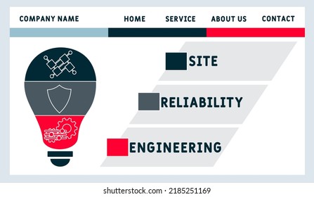 SRE - Site Reliability Engineering Acronym. Business Concept Background. Vector Illustration Concept With Keywords And Icons. Lettering Illustration With Icons For Web Banner, Flyer, Landing Pag