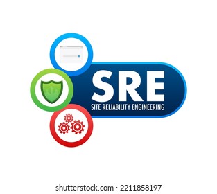 SRE - Site Reliability Engineering Acronym. Vector Stock Illustration.