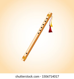 Sree Krishna Flute Icon Vector